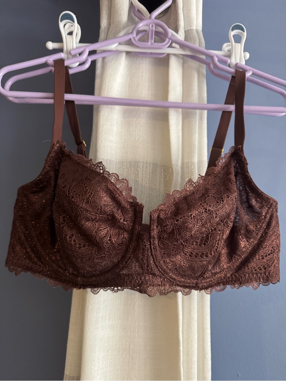 SOMA Lace Underwire Bra in Deep Brown